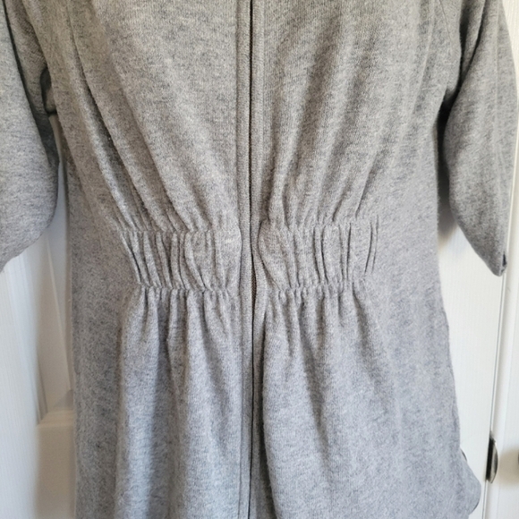 Anthropologie Moth gray zip up cinched waist lightweight sweater small - Picture 3 of 16